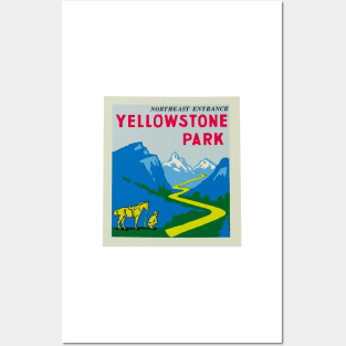 Vintage Yellowstone National Park Decal Posters and Art